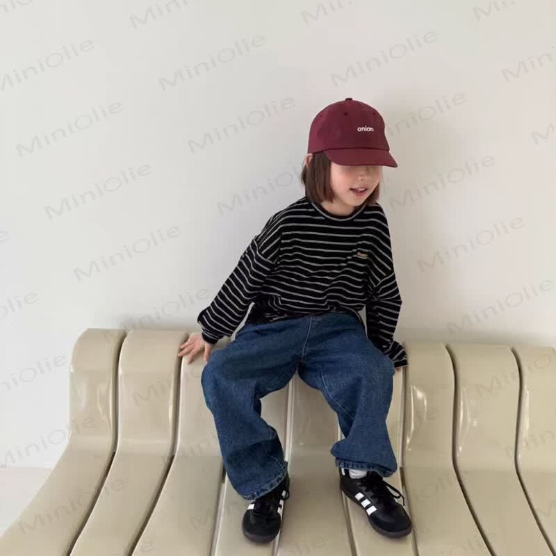 Baby Denim Solid Color Fashion Pants - image 5