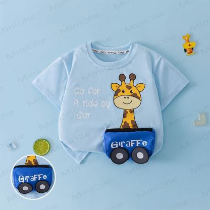 Toddler Animal Print Pocket T-Shirt - Blue - 8-9T - image 4