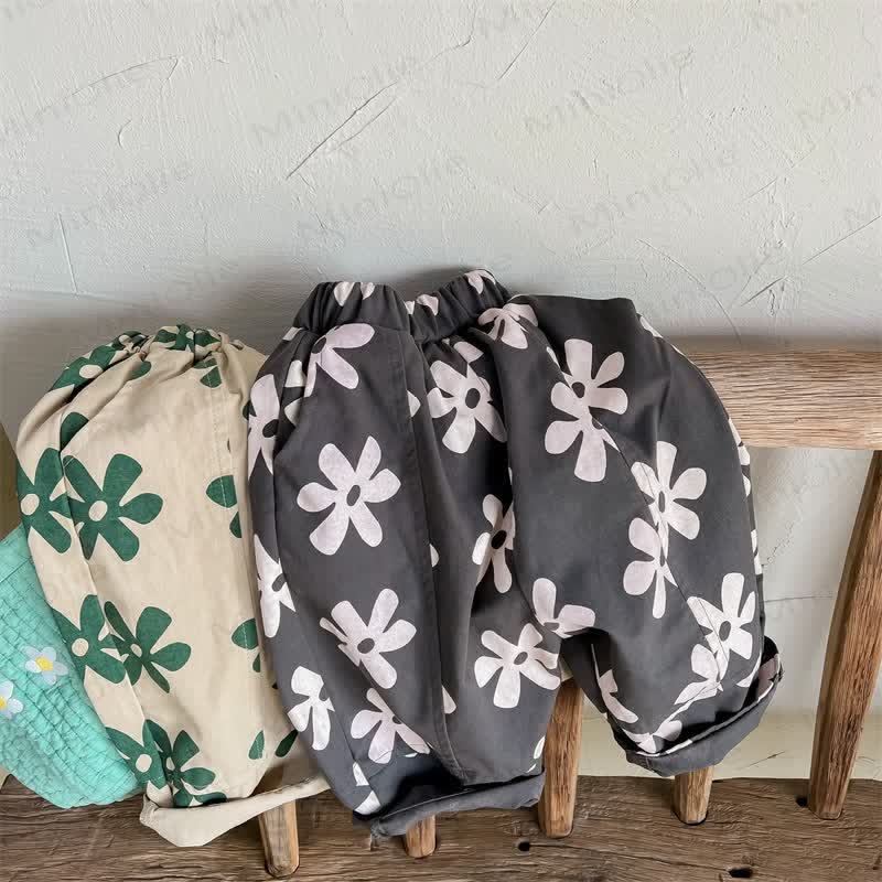 Toddler Retro Flower Loose Pants - image 3
