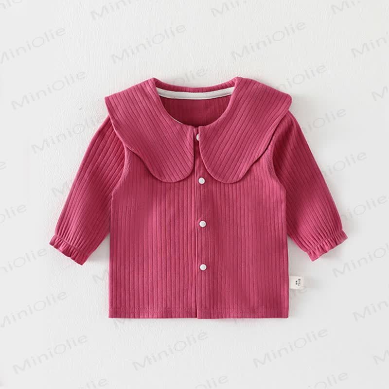 Baby Solid Color Shawl Cardigan T-shirt - Red - 2-3T - image 5