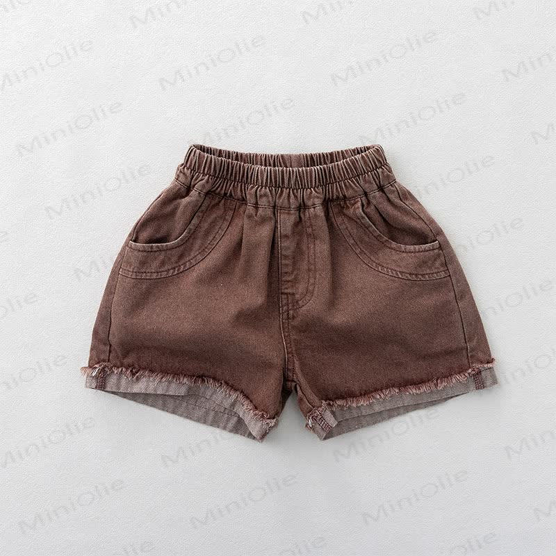 Toddler Washed Cotton Solid Color Shorts - Pink - 6-7T - image 3