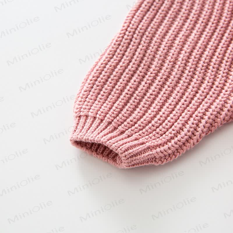 Baby Knitted Solid Color Simple Sweater - image 5