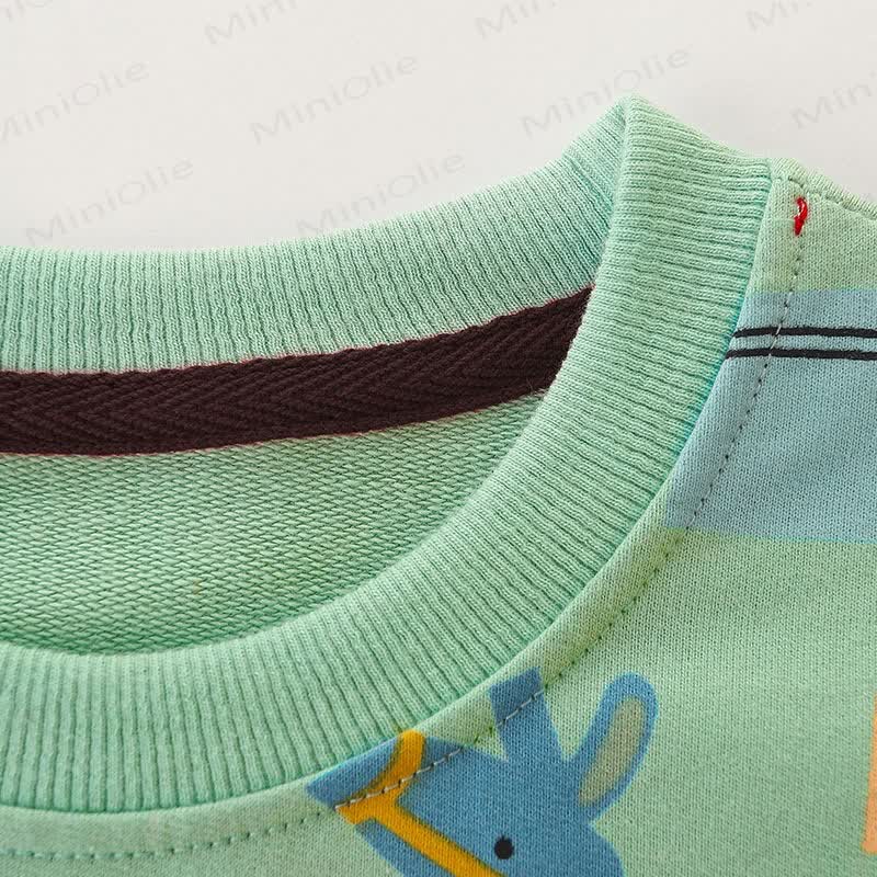Kid Boy Cartoon Abstract Farm Animals Sweatshirt - image 4