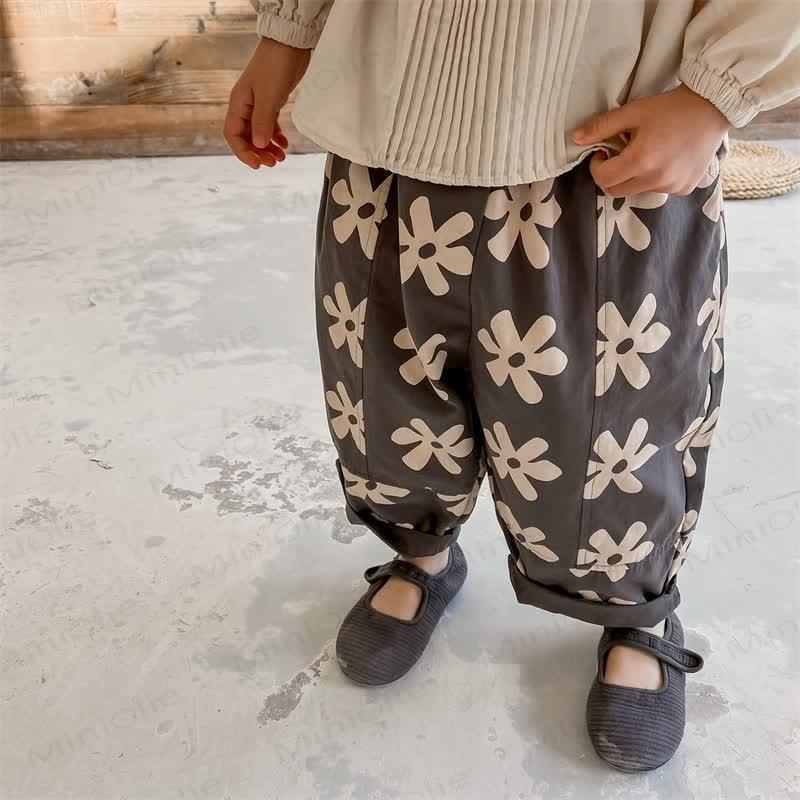 Toddler Retro Flower Loose Pants - image 23