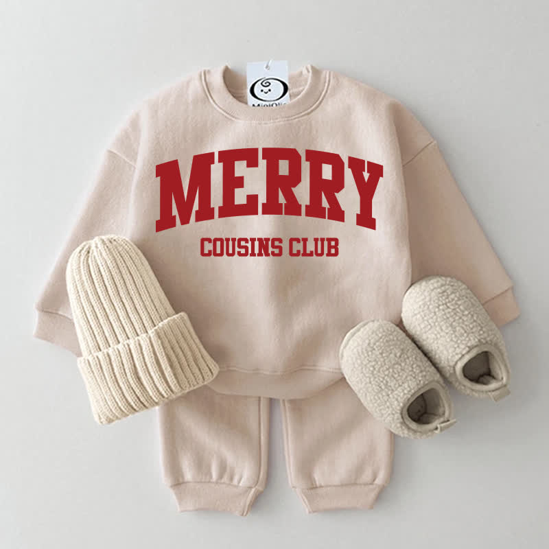 MERRY COUSINS CLUB Baby Sweatshirt 2-piece Set - Beige - 2-3T - image 3