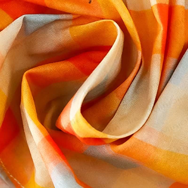 Toddler Girls Cotton Orange Gingham Sleeveless Dress - image 8