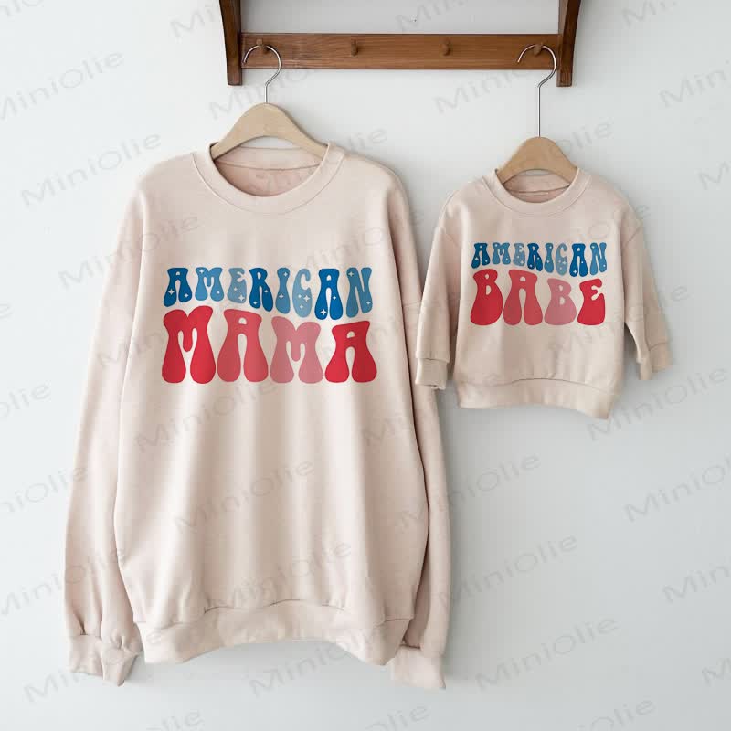 AMERICAN MAMA/BABE Beige Family Slogan Sweatshirt - Beige - Adult Sweatshirt: XL - image 1
