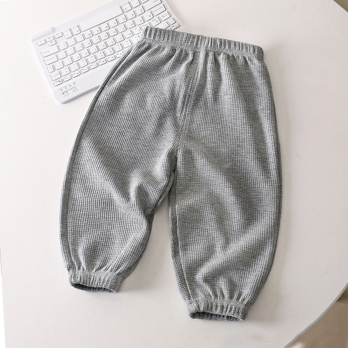 Baby Toddler Waffle Solid Color Pants - Gray - 8Y - image 10