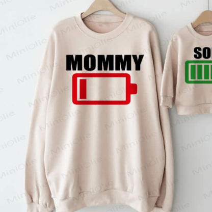 MOMMY/SON/GIRL Mommy and Me Battery Sweatshirt - Mom - XL - image 7