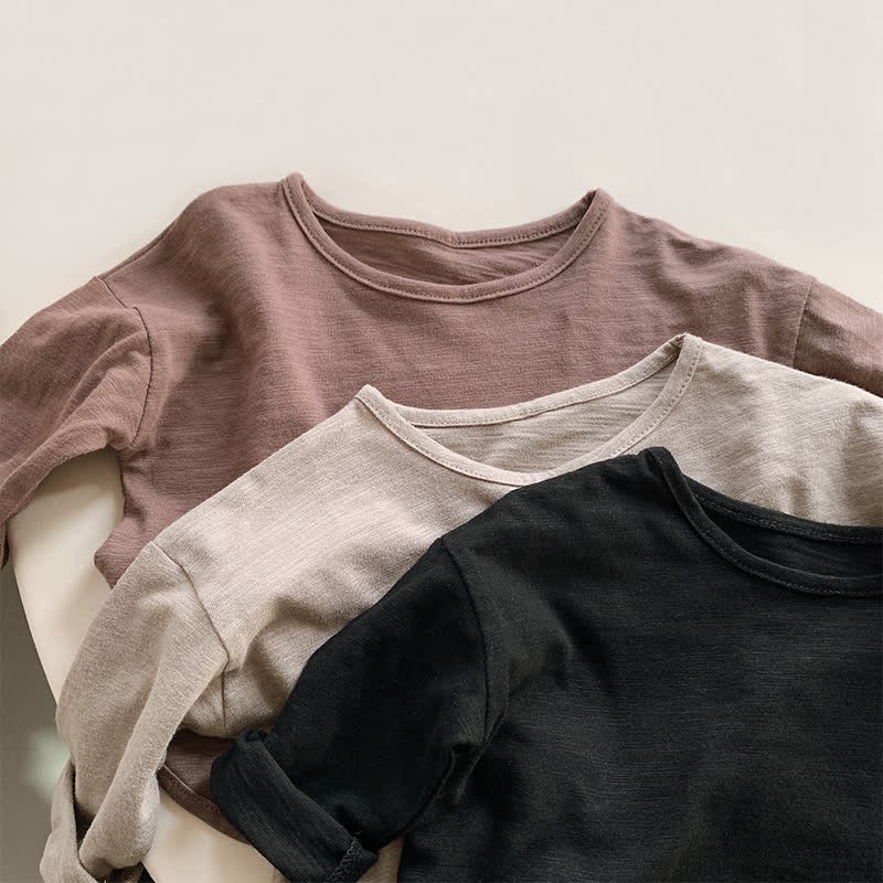 Toddler Boy Solid Color Loose T-Shirt - image 8