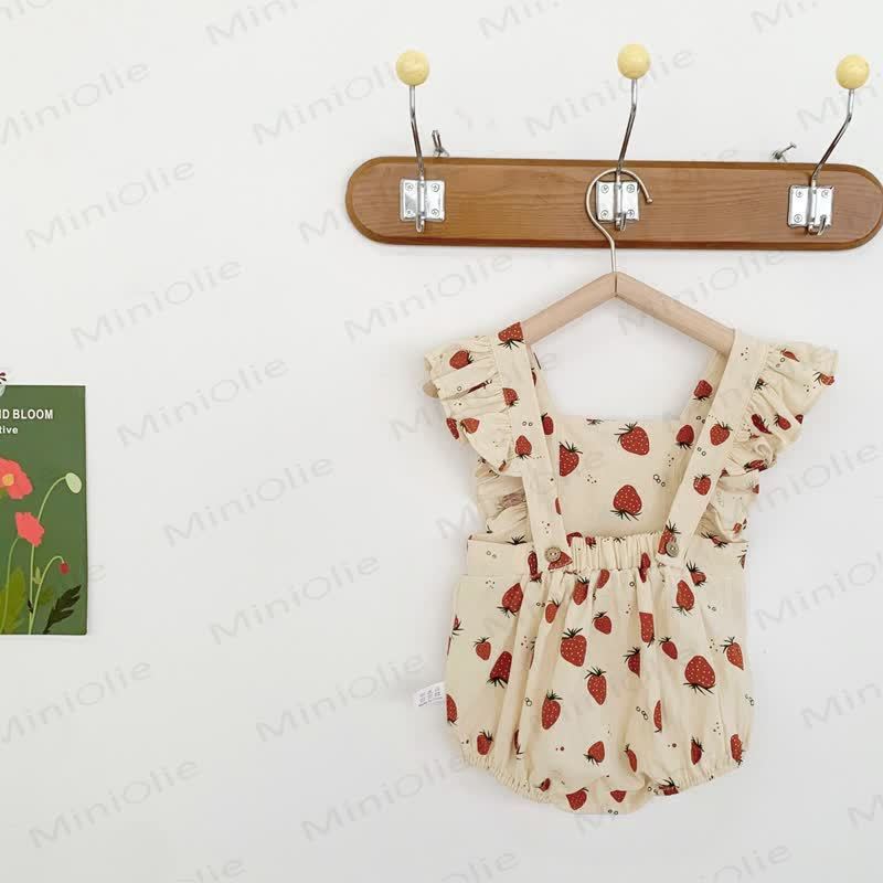 Baby Strawberry Ruffle Vintage Bodysuit - image 5