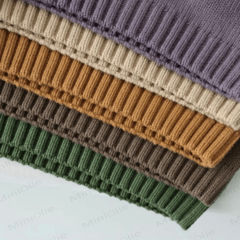 Kid Solid Color Crew Neck Knitted Sweater - image 5