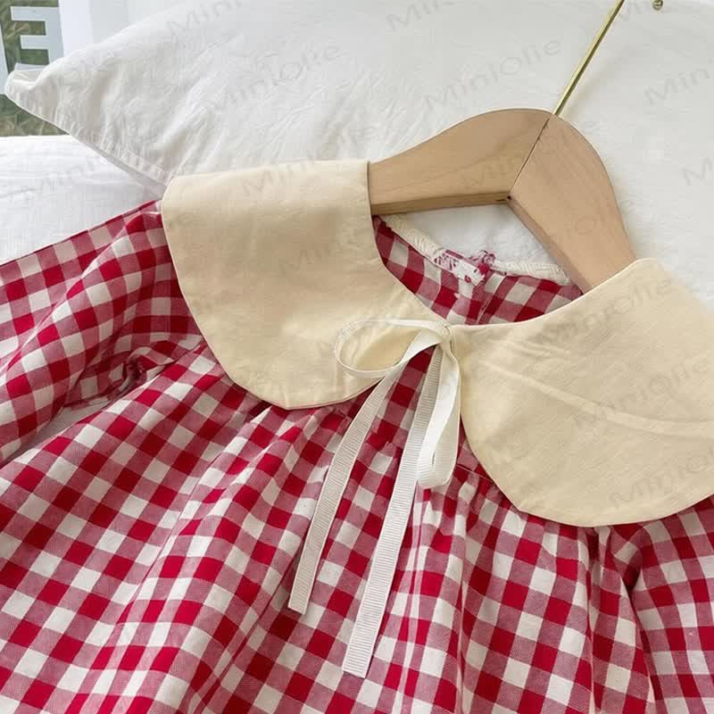 Toddler Baby Girl Gingham Peter Pan Collar Dress - image 5