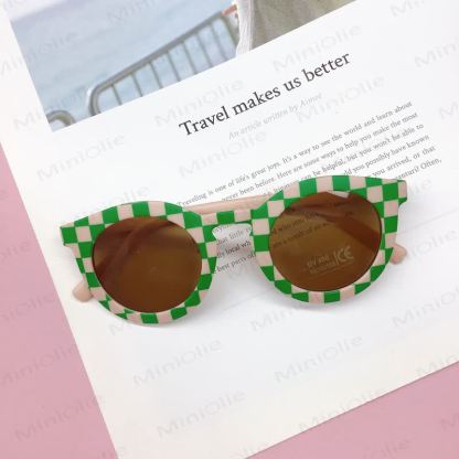 Baby Striped Checkerboard Sunglasses(1-6 Years) - Green - image 5