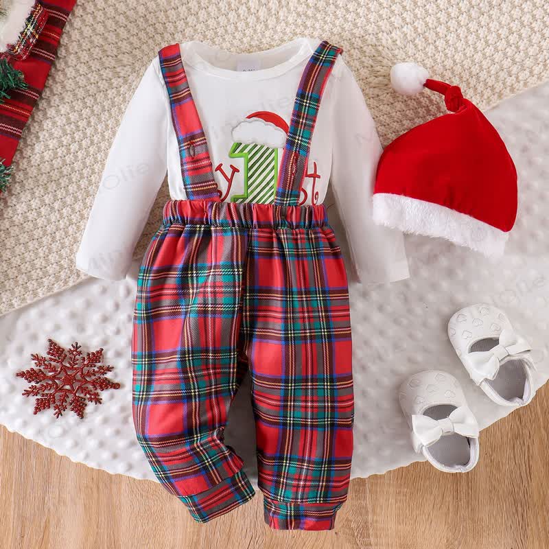 MY 1ST CHRISTMAS Baby Plaid 2-Piece Set with Hat - image 23