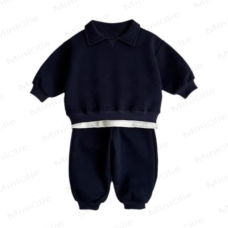 Baby Toddler Solid Color 2-piece Set - Navy Blue - 5-7T - image 6