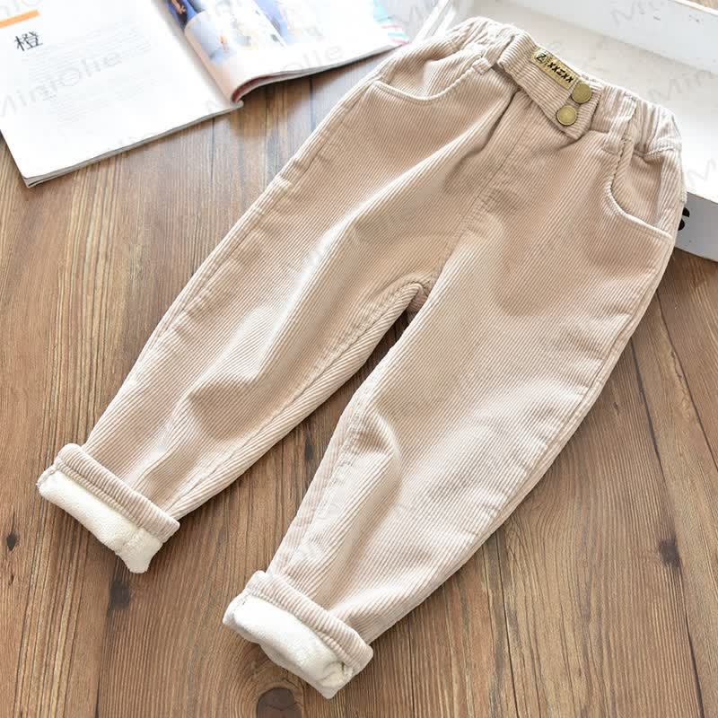 Kid Girl Stretch Velvet Corduroy Pants - Apricot - 10Y - image 10