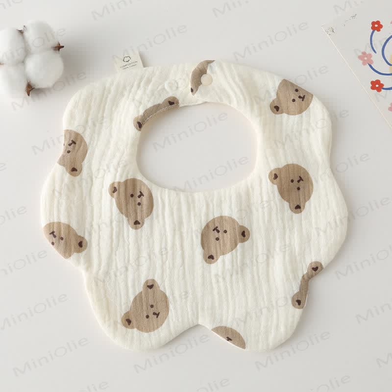 Newborn Baby 6 Layer Absorbent Bib 1 Piece - Bear - image 4