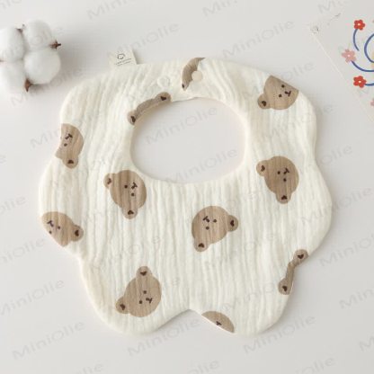 Newborn Baby 6 Layer Absorbent Bib 1 Piece - Bear - image 4