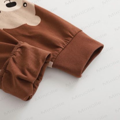 Toddler Kid Brown Bear Print Long Sleeve Loungewear Set - image 7