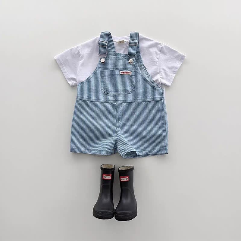 Baby Toddler Striped Overalls - Blue - 4-5T - image 3