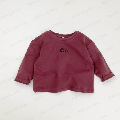 Letter CC Toddler Round Neck Tee - Purple - 8Y - image 10