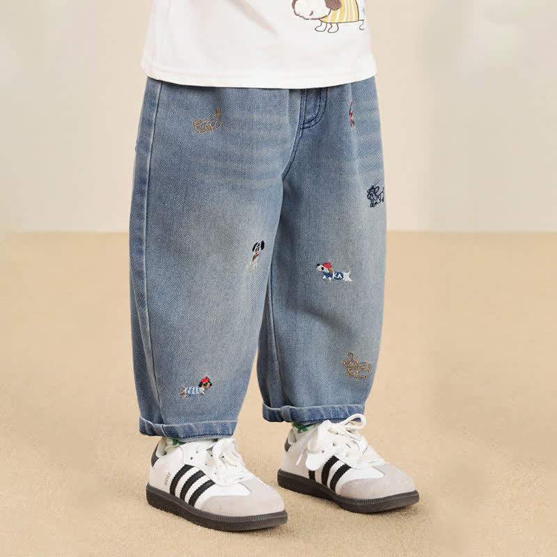 Baby Toddler Puppy Embroidered Denim Pants - image 5
