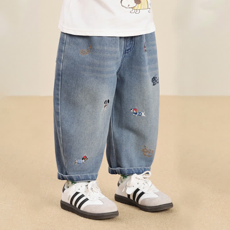Baby Toddler Puppy Embroidered Denim Pants - image 5