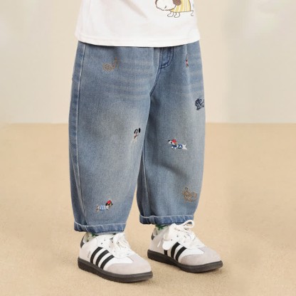 Baby Toddler Puppy Embroidered Denim Pants - image 5