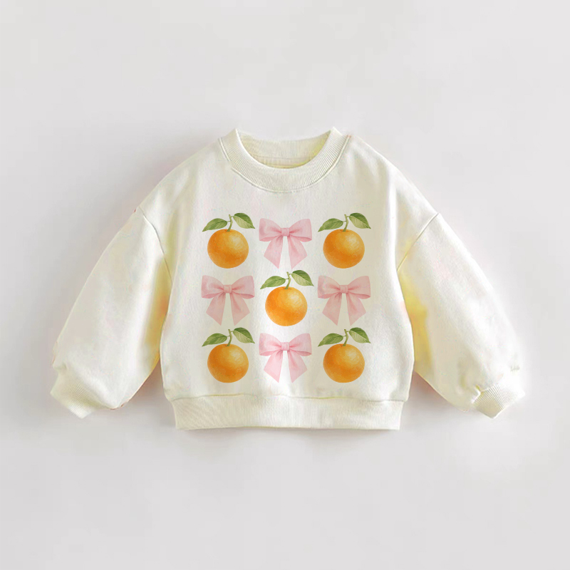 Baby Toddler Oranges and Bows Cream Sweatshirt - Cream - 3-5T - image 1