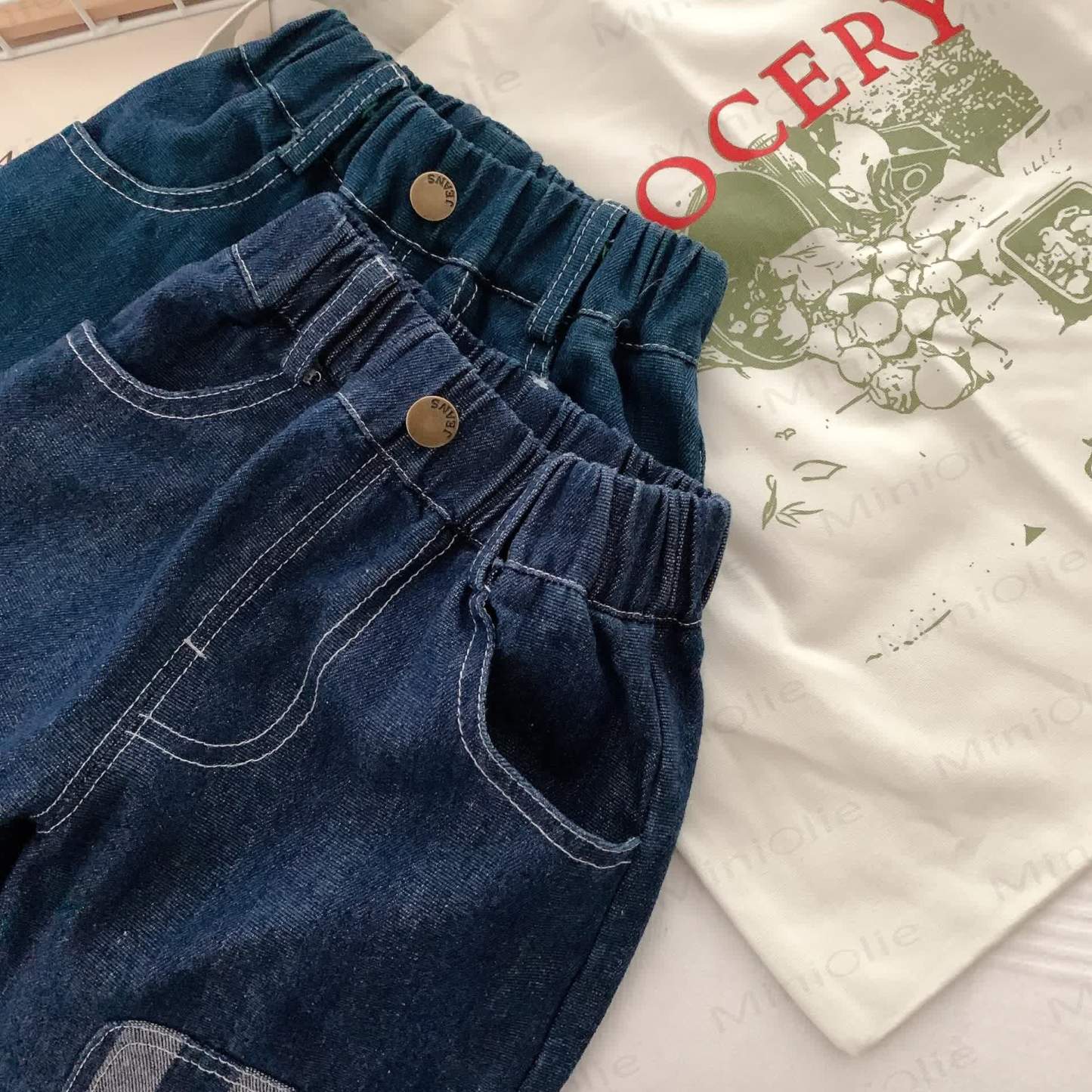 Toddler Boy Patch Striped Casual Denim Pants - image 7