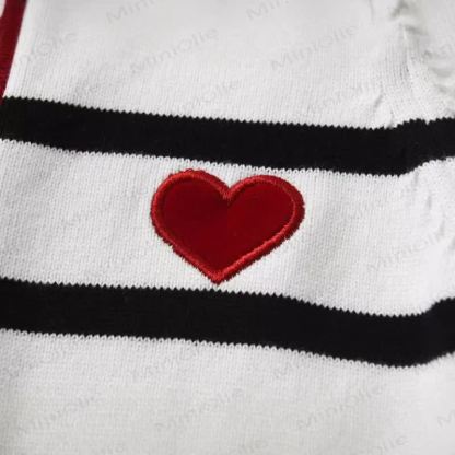 Baby Knitted Striped Heart Romper - image 9