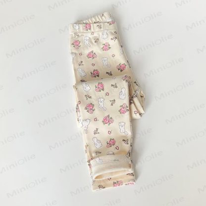 Toddler Kid Girl Leggings - Rose Bunny - 14Y - image 4