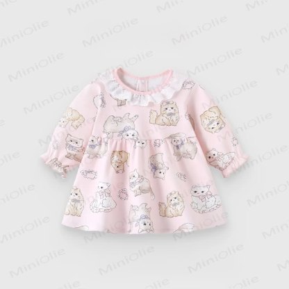 Baby Toddler Girl Flower Animal Dress - Pink Cat - 8Y - image 10
