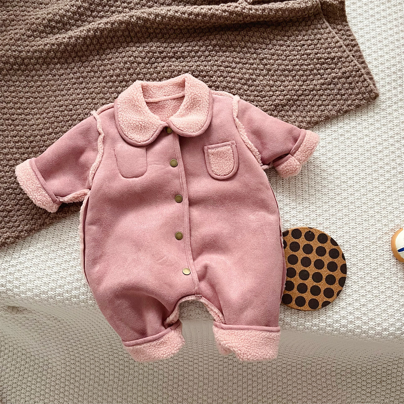  Baby Polo Reversible Fleece Romper - image 4