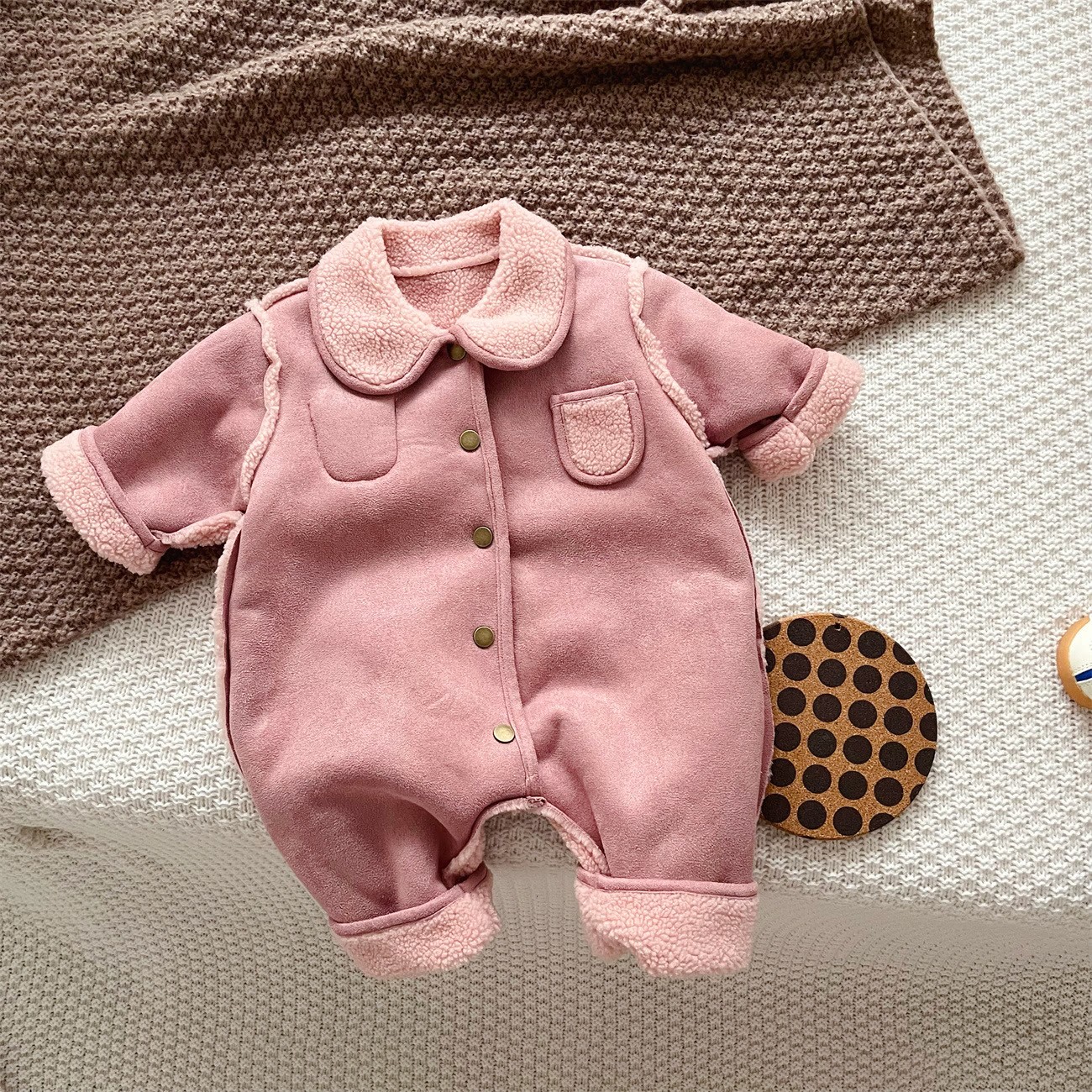  Baby Polo Reversible Fleece Romper - image 4