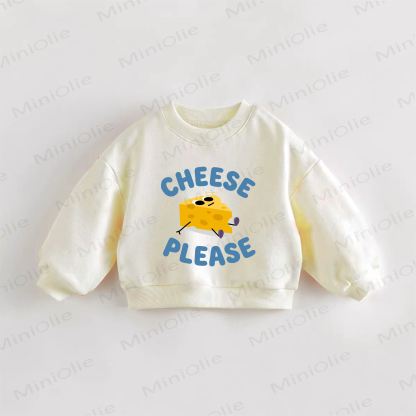 CHEESE PLEASE Baby Toddler Cream Sweatshirt - Cream - 3-5T - image 1