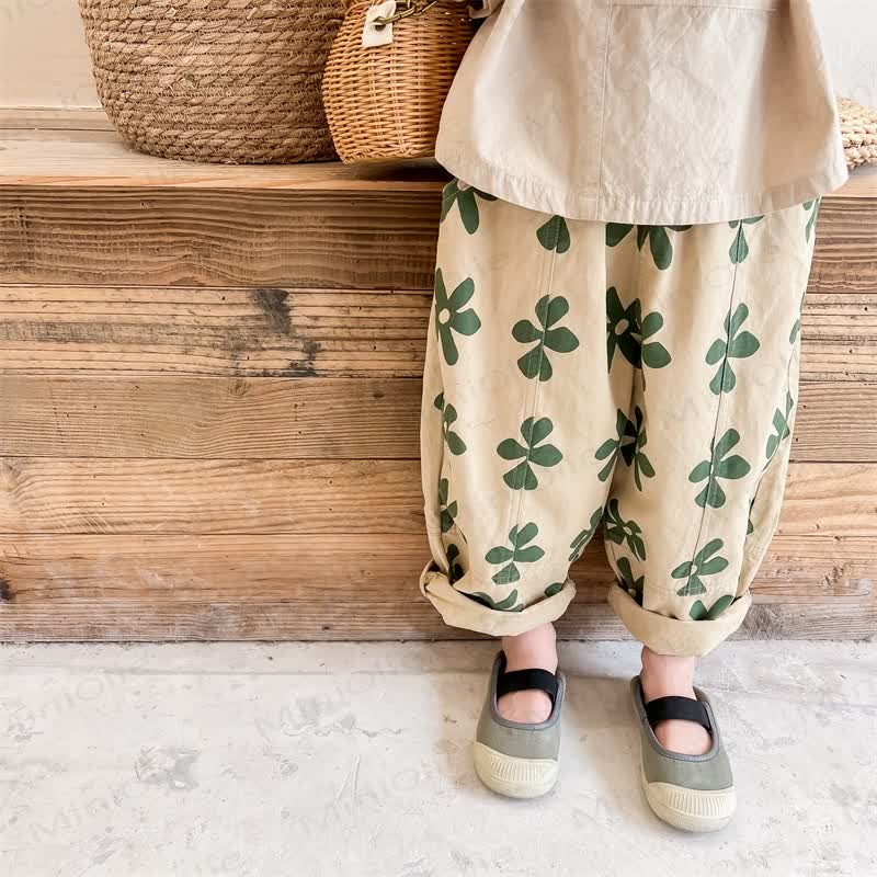 Toddler Retro Flower Loose Pants - image 11