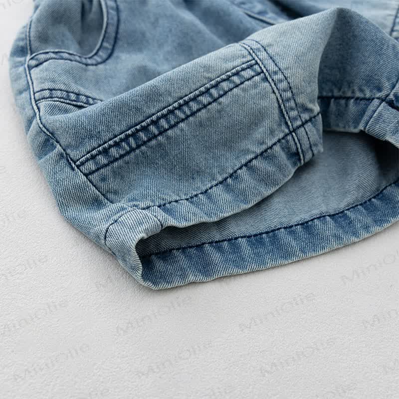 Toddler Solid Blue Denim Shorts - image 4