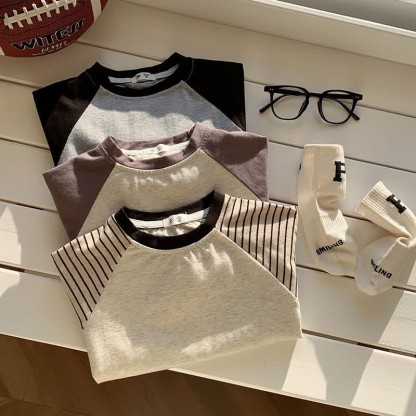 Kids Contrast Color Raglan Base Layer T-Shirt - image 6