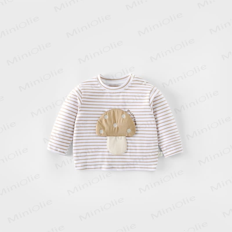 Baby Toddler Mushroom Patch T-Shirt - Khaki Striped - 5-7T - image 12