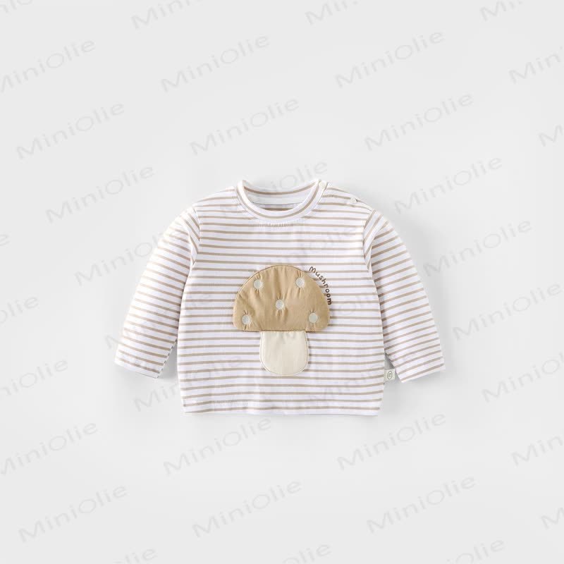 Baby Toddler Mushroom Patch T-Shirt - Khaki Striped - 5-7T - image 12