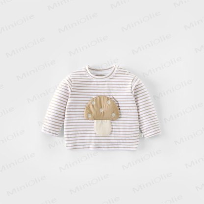 Baby Toddler Mushroom Patch T-Shirt - Khaki Striped - 5-7T - image 12