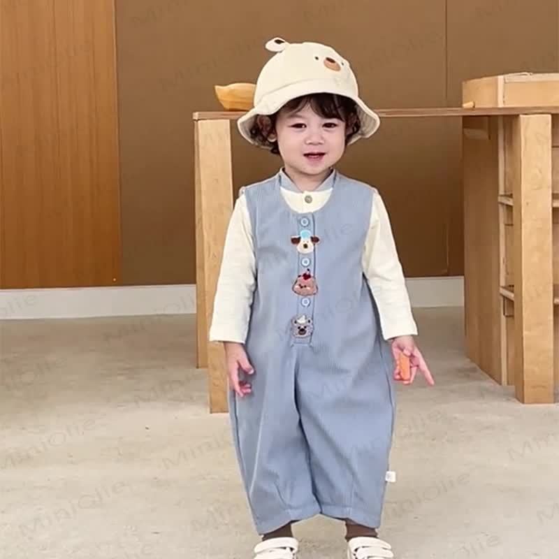 Baby Animal Patch Corduroy Overalls - image 11