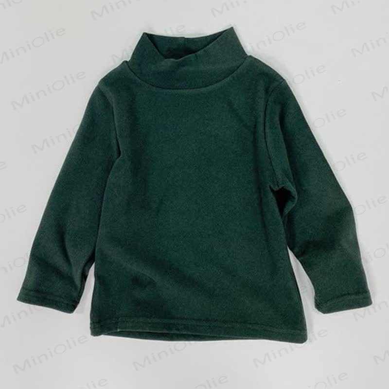 Kid Turtleneck Solid Color T-shirt - Dark Green - 8Y - image 4