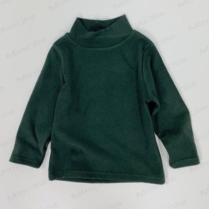 Kid Turtleneck Solid Color T-shirt - Dark Green - 8Y - image 4
