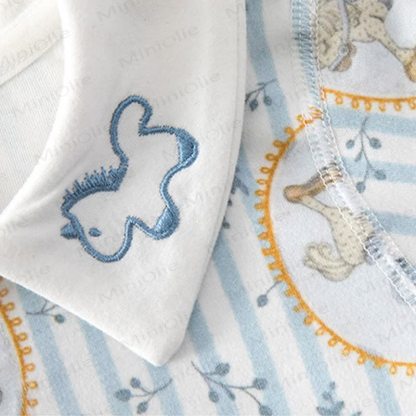 Baby Cartoon Horse Striped Romper - image 4