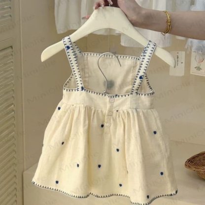 Baby Toddler Heart Beige Strap Dress  - image 6