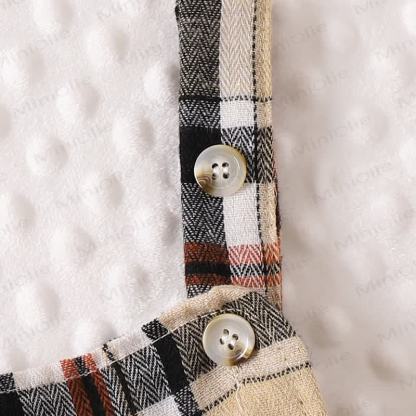 Baby Girl Bow Plaid Flying Sleeves Romper Knit Dress - image 5