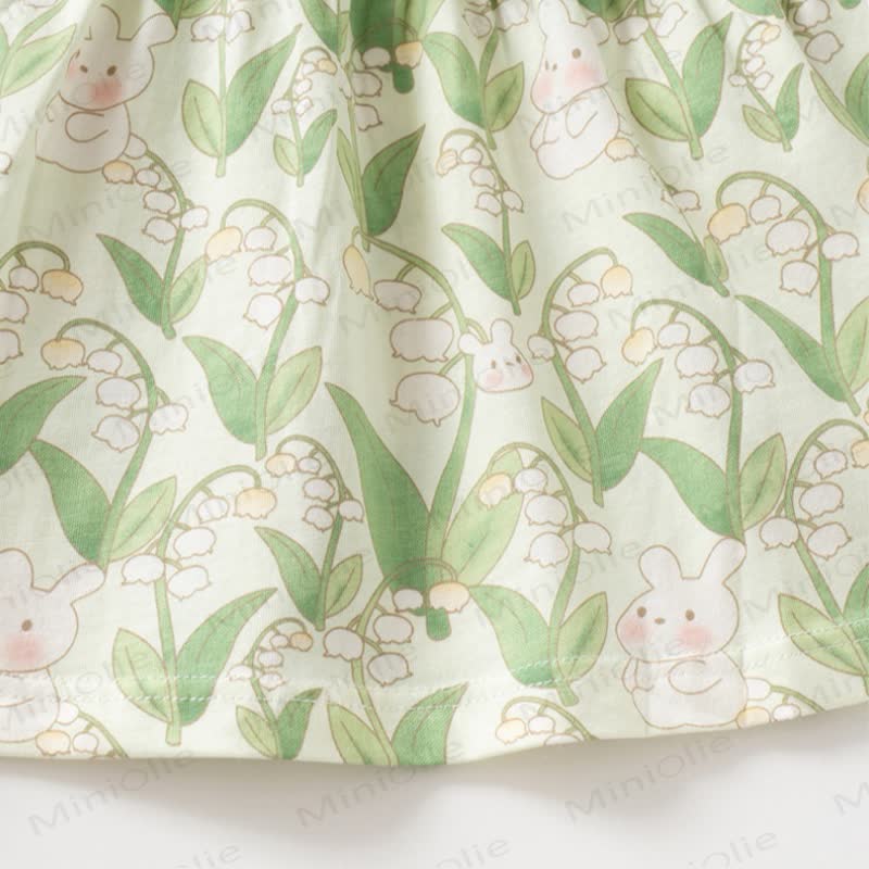 Toddler Baby Girl Bunny and Flower Print Summer Dress - image 8
